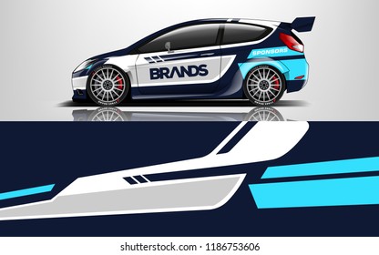 Car wrap design vector, truck and cargo van decal. Graphic abstract stripe racing background designs for vehicle, rally, race, adventure and car racing livery. 