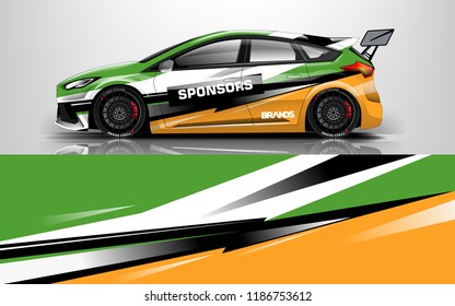 Car wrap design vector, truck and cargo van decal. Graphic abstract stripe racing background designs for vehicle, rally, race, adventure and car racing livery. 