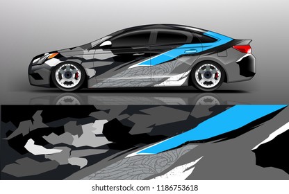 Car wrap design vector, truck and cargo van decal. Graphic abstract stripe racing background designs for vehicle, rally, race, adventure and car racing livery. 