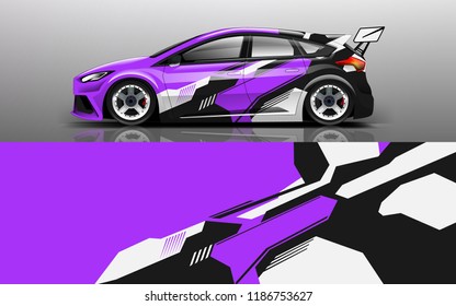 Car wrap design vector, truck and cargo van decal. Graphic abstract stripe racing background designs for vehicle, rally, race, adventure and car racing livery. 