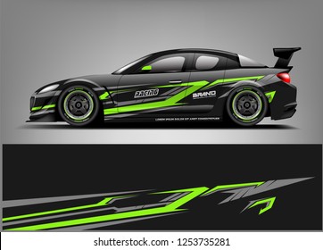 Car wrap design vector, truck and cargo van decal. Graphic abstract stripe racing background designs for vehicle, rally, race, adventure and car racing livery. 