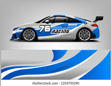 Car wrap design vector, truck and cargo van decal. Graphic abstract stripe racing background designs for vehicle, rally, race, adventure and car racing livery. 