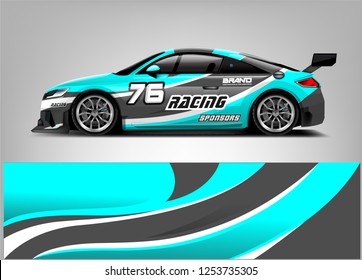 Car wrap design vector, truck and cargo van decal. Graphic abstract stripe racing background designs for vehicle, rally, race, adventure and car racing livery. 