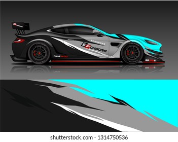 Car wrap design vector, truck and cargo van decal. Graphic abstract stripe racing background designs for vehicle, rally, race, adventure and car racing livery. - Vector