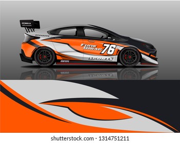 Car wrap design vector, truck and cargo van decal. Graphic abstract stripe racing background designs for vehicle, rally, race, adventure and car racing livery. - Vector