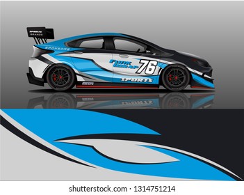 Car wrap design vector, truck and cargo van decal. Graphic abstract stripe racing background designs for vehicle, rally, race, adventure and car racing livery. - Vector