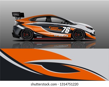 Car wrap design vector, truck and cargo van decal. Graphic abstract stripe racing background designs for vehicle, rally, race, adventure and car racing livery. - Vector