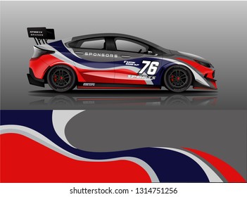 Car wrap design vector, truck and cargo van decal. Graphic abstract stripe racing background designs for vehicle, rally, race, adventure and car racing livery. - Vector