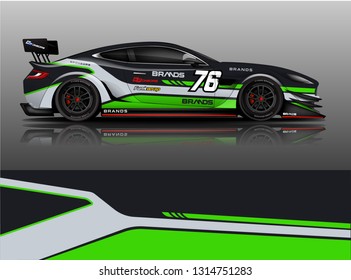 Car wrap design vector, truck and cargo van decal. Graphic abstract stripe racing background designs for vehicle, rally, race, adventure and car racing livery. - Vector