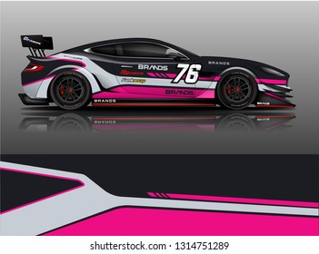 Car wrap design vector, truck and cargo van decal. Graphic abstract stripe racing background designs for vehicle, rally, race, adventure and car racing livery. - Vector