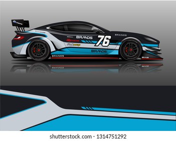 Car wrap design vector, truck and cargo van decal. Graphic abstract stripe racing background designs for vehicle, rally, race, adventure and car racing livery. - Vector