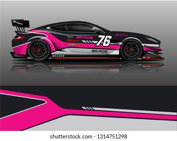 Car wrap design vector, truck and cargo van decal. Graphic abstract stripe racing background designs for vehicle, rally, race, adventure and car racing livery. - Vector