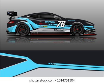 Car wrap design vector, truck and cargo van decal. Graphic abstract stripe racing background designs for vehicle, rally, race, adventure and car racing livery. - Vector