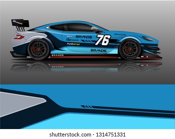 Vector de diseño de envoltura de Camión, coche y calcomanías de carga. Diseño gráfico abstracto de fondo de carreras de stripe para vehículos, rally, carrera, aventura y carreras de camión. - Vector