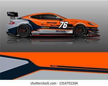 Car wrap design vector, truck and cargo van decal. Graphic abstract stripe racing background designs for vehicle, rally, race, adventure and car racing livery. - Vector