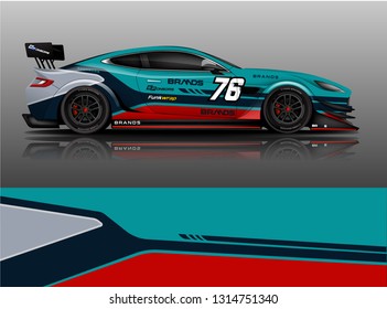 Car wrap design vector, truck and cargo van decal. Graphic abstract stripe racing background designs for vehicle, rally, race, adventure and car racing livery. - Vector