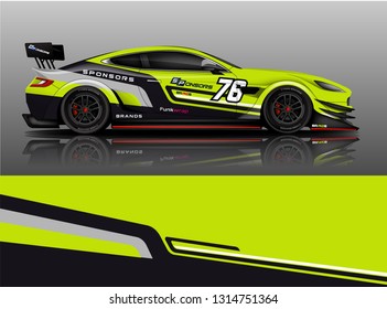 Car wrap design vector, truck and cargo van decal. Graphic abstract stripe racing background designs for vehicle, rally, race, adventure and car racing livery. - Vector