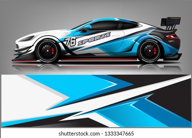 Car wrap design vector, truck and cargo van decal. Graphic abstract stripe racing background designs for vehicle, rally, race, adventure and car racing livery