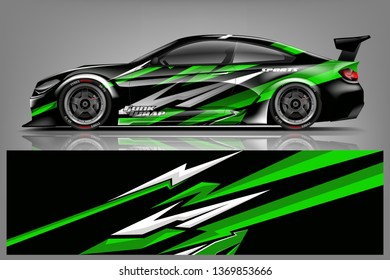 Car wrap design vector, truck and cargo van decal. Graphic abstract stripe racing background designs for vehicle, rally, race, adventure and car racing livery. - Vector dekal
