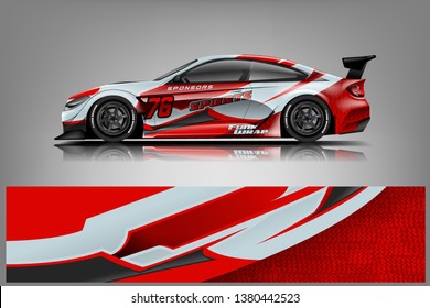 Car wrap design vector, truck and cargo van decal. Graphic abstract stripe racing background designs for vehicle, rally, race, adventure and car racing livery dekal
