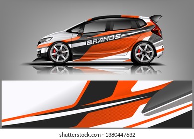 Car wrap design vector, truck and cargo van decal. Graphic abstract stripe racing background designs for vehicle, rally, race, adventure and car racing livery dekal

