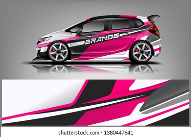 Car wrap design vector, truck and cargo van decal. Graphic abstract stripe racing background designs for vehicle, rally, race, adventure and car racing livery dekal

