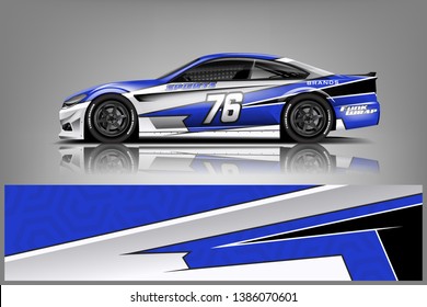 Car wrap design vector, truck and cargo van decal. Graphic abstract stripe racing background designs for vehicle, rally, race, adventure and car racing livery dekal
