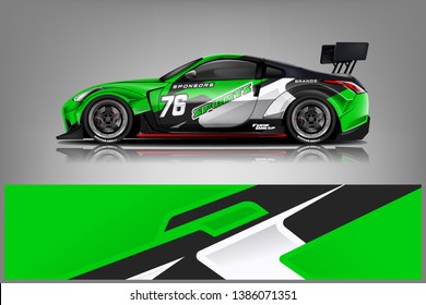 Car wrap design vector, truck and cargo van decal. Graphic abstract stripe racing background designs for vehicle, rally, race, adventure and car racing livery dekal 
