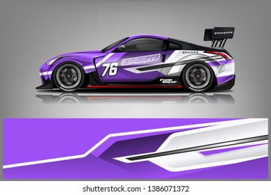 Car wrap design vector, truck and cargo van decal. Graphic abstract stripe racing background designs for vehicle, rally, race, adventure and car racing livery dekal
