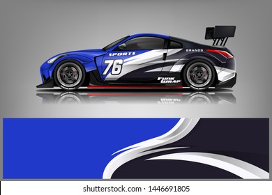 Car wrap design vector, truck and cargo van decal. Graphic abstract stripe racing background designs for vehicle, rally, race, adventure and car racing livery dekal
