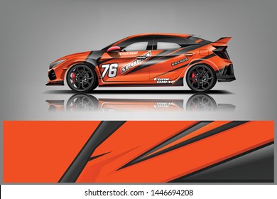 Car wrap design vector, truck and cargo van decal. Graphic abstract stripe racing background designs for vehicle, rally, race, adventure and car racing livery dekal
