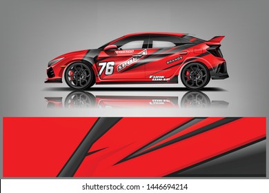 Car wrap design vector, truck and cargo van decal. Graphic abstract stripe racing background designs for vehicle, rally, race, adventure and car racing livery dekal
