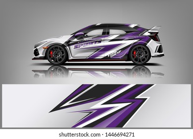 Car wrap design vector, truck and cargo van decal. Graphic abstract stripe racing background designs for vehicle, rally, race, adventure and car racing livery dekal

