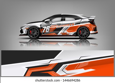 Car wrap design vector, truck and cargo van decal. Graphic abstract stripe racing background designs for vehicle, rally, race, adventure and car racing livery dekal
