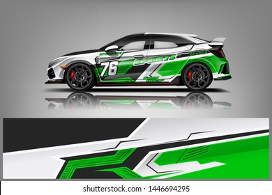 Car wrap design vector, truck and cargo van decal. Graphic abstract stripe racing background designs for vehicle, rally, race, adventure and car racing livery dekal
