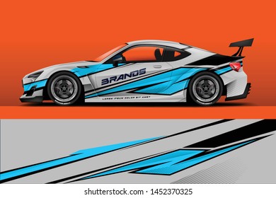 Car wrap design vector, truck and cargo van decal. Graphic abstract stripe racing background designs for vehicle, rally, race, adventure and car racing livery. - Vector
