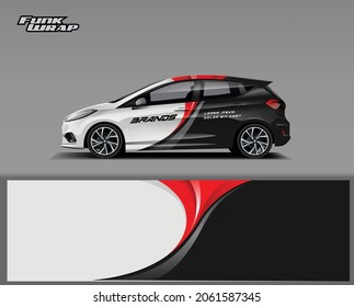 Car wrap design vector, truck and cargo van decal. Graphic abstract stripe racing background designs for vehicle, rally, race, adventure and car racing livery