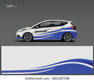 Car wrap design vector, truck and cargo van decal. Graphic abstract stripe racing background designs for vehicle, rally, race, adventure and car racing livery