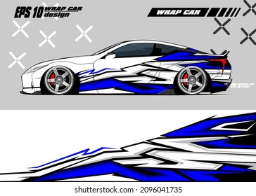 Car wrap design vector, truck and cargo van decal. Graphic abstract stripe racing background designs for vehicle, rally, race, adventure and car racing livery. - Vector