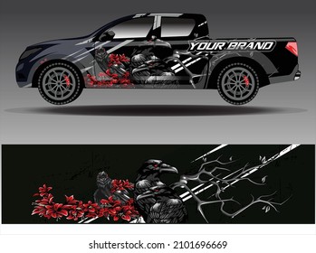 Car wrap design vector, truck and cargo van decal