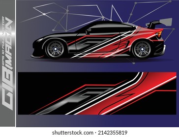 Car wrap design vector  truck and cargo van decal. Graphic abstract stripe racing background designs for vehicle  rally  race  adventure and car racing livery