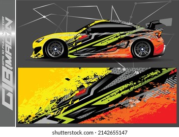 Diseño de la envoltura de coches, camión vectorial y camioneta de carga. Diseño gráfico abstracto de los antecedentes de carreras de rayas para carreras de carreras de carreras de vehículos y livery de carreras de coches