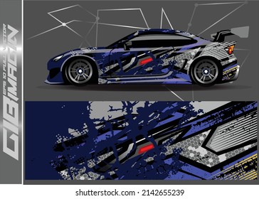 Car wrap design vector  truck and cargo van decal. Graphic abstract stripe racing background designs for vehicle  rally  race  adventure and car racing livery