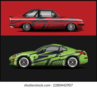 Car wrap design vector, truck and cargo van decal full wrap