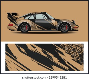 Car wrap design vector, truck and cargo van decal. Graphic abstract stripe racing