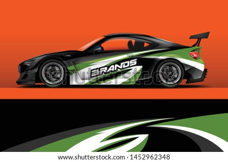 Car wrap design vector, truck and cargo van decal. Graphic abstract stripe racing background designs for vehicle, rally, race, adventure and car racing livery
