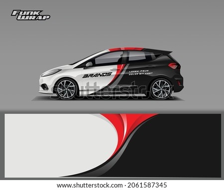 Car wrap design vector, truck and cargo van decal. Graphic abstract stripe racing background designs for vehicle, rally, race, adventure and car racing livery