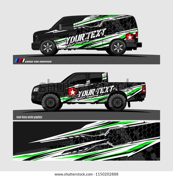 Car wrap design vector,\
truck and cargo van decal. abstract background for vehicle branding\
and livery