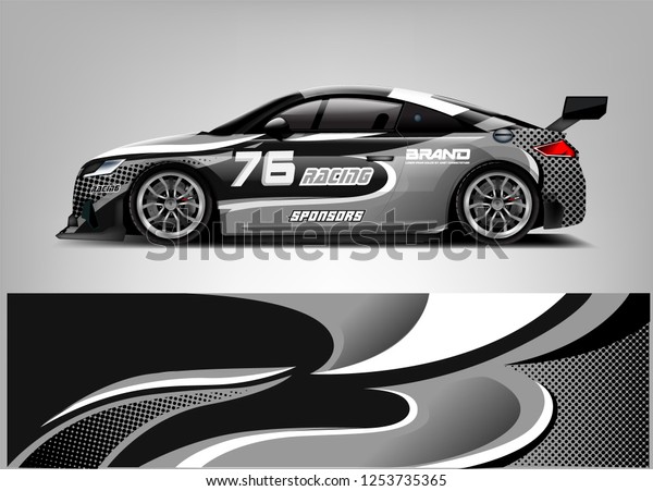 Car wrap design vector,\
truck and cargo van decal. Graphic abstract stripe racing\
background designs for vehicle, rally, race, adventure and car\
racing livery. 