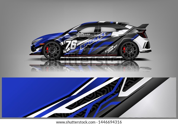 Car wrap design
vector, truck and cargo van decal. Graphic abstract stripe racing
background designs for vehicle, rally, race, adventure and car
racing livery dekal
